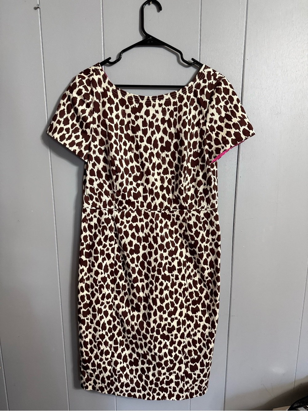 J. Crew Brown and Cream Leopard Print Sheath Dress